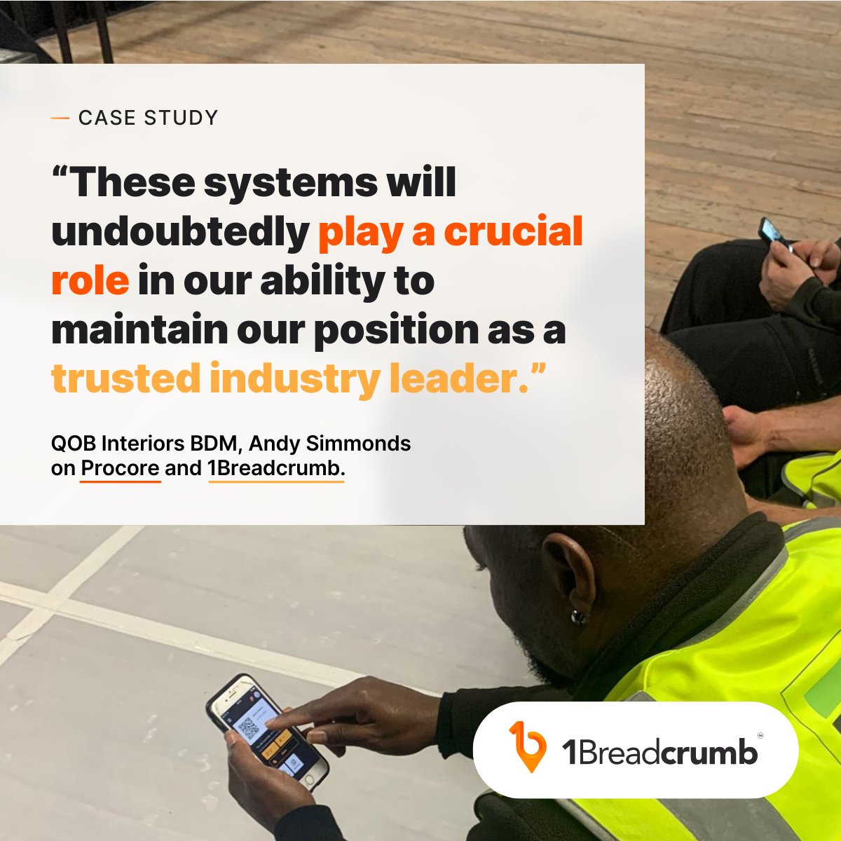 Earlier this month, we caught up with our new software provider, @1Breadcrumb, to discuss how we've integrated their system, alongside <a href="/procoretech/">Procore Technologies</a>, to enhance our Quality and Safety processes.
&gt;&gt; 1breadcrumb.com/qob/&lt;&lt;
#contech #digitalconstruction #qualitywithoutcompromise