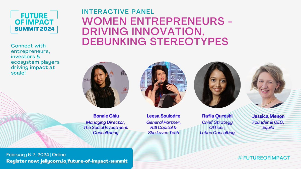 WeForXoco's tweet image. Join us for a buzzing session that is all about women entrepreneurs - driving #innovation &amp;amp; debunking stereotypes! 🔥

📌 Get your ticket to the Future of Impact Summit 2024 now:
jellycorn.io/future-of-impa…

#womenentrepreneurs #femalefounders #vc