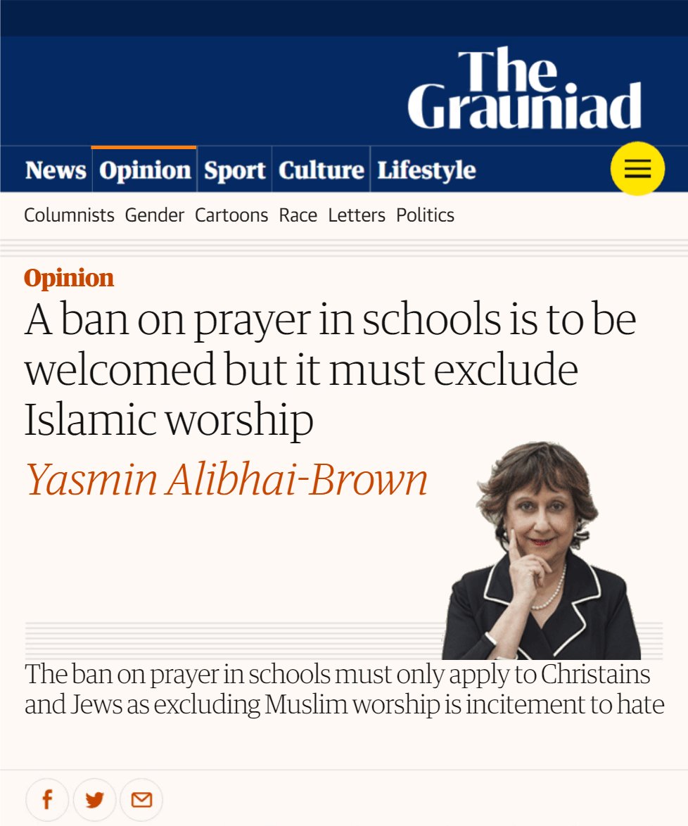 A ban on prayer in schools is to be welcomed but it must exclude Islamic worship | Yasmin Alibhai-Brown