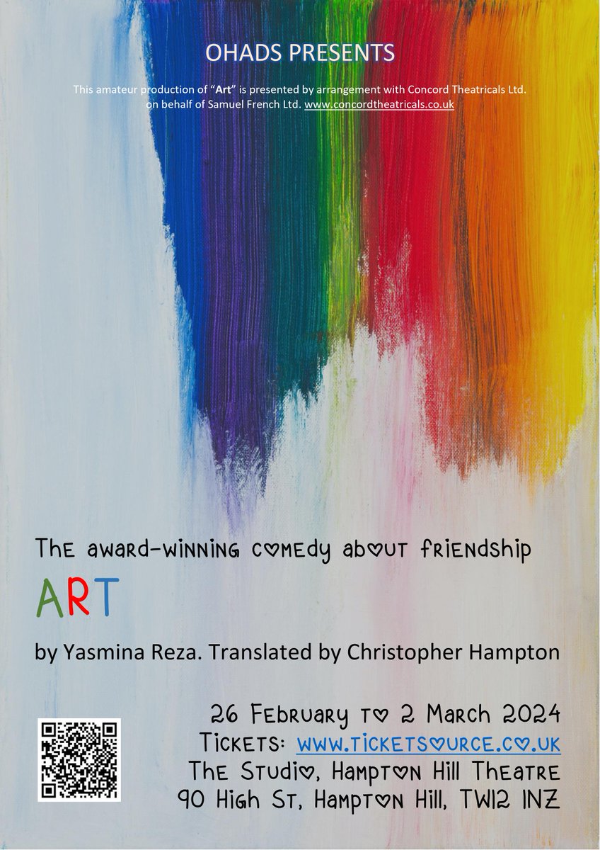 ART opens <a href="/hhilltheatre/">Hampton Hill Theatre</a> on 26 February. Tickets available at ticketsource.co.uk/ohads