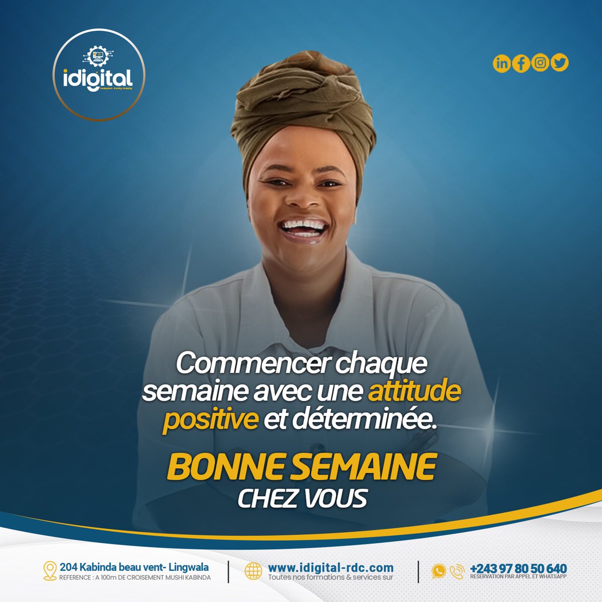 iDigitalCreate's tweet photo. La clé du succès ? Commencer chaque semaine avec une attitude positive et déterminée. 💡

BONNE SEMAINE CHEZ VOUS 

#MondayMindset https://t.co/GCF28yTZUG