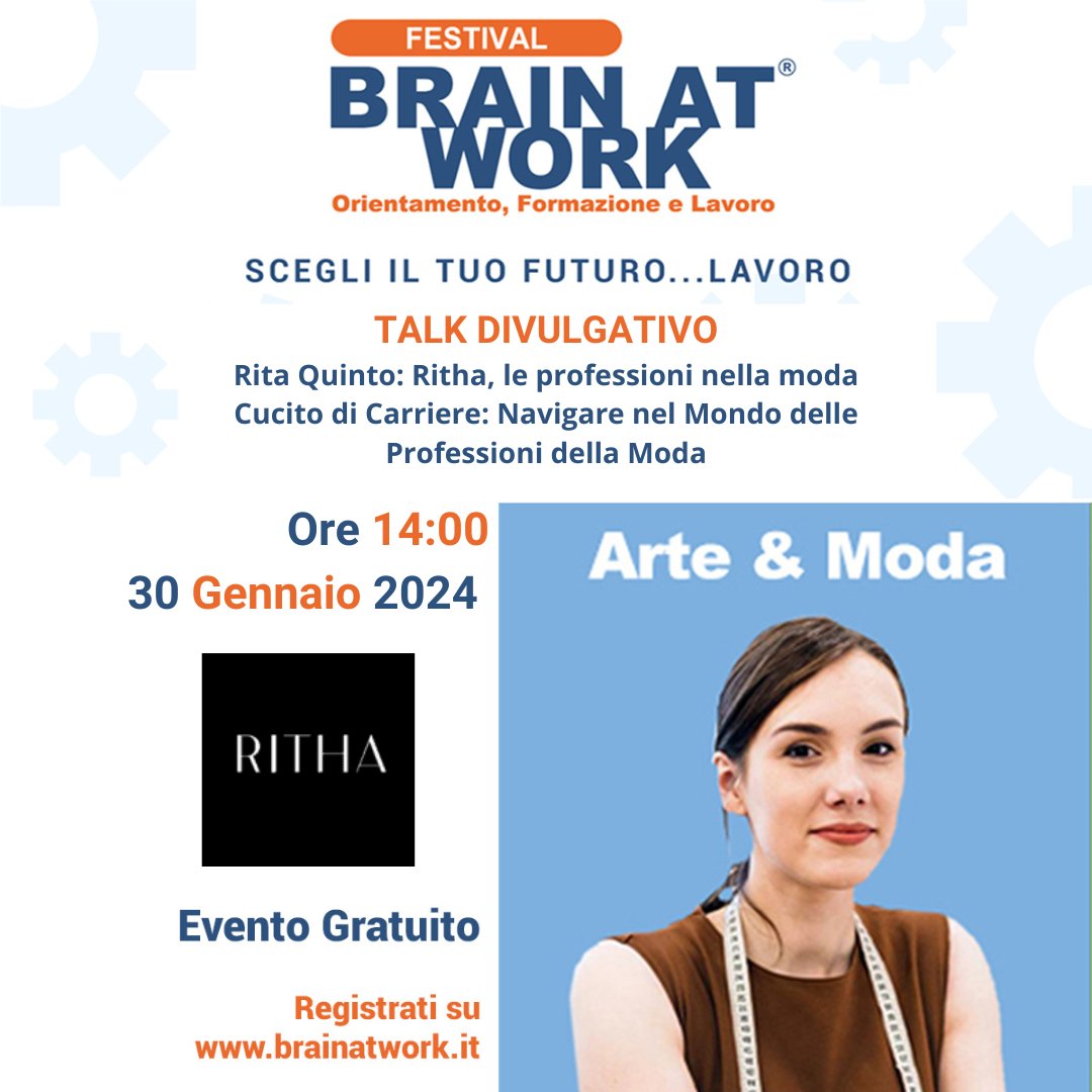 Al Festival Brain at Work del 30 gennaio 2024 sarà presente il brand di moda demi-couture Ritha con il suo convegno: "Cucito di Carriere: Navigare nel Mondo delle Professioni della Moda".

brainatwork.it/eventi/ritha-n…

#arteemoda #brainatwork30gennaio #cucitodicarriere #fashion