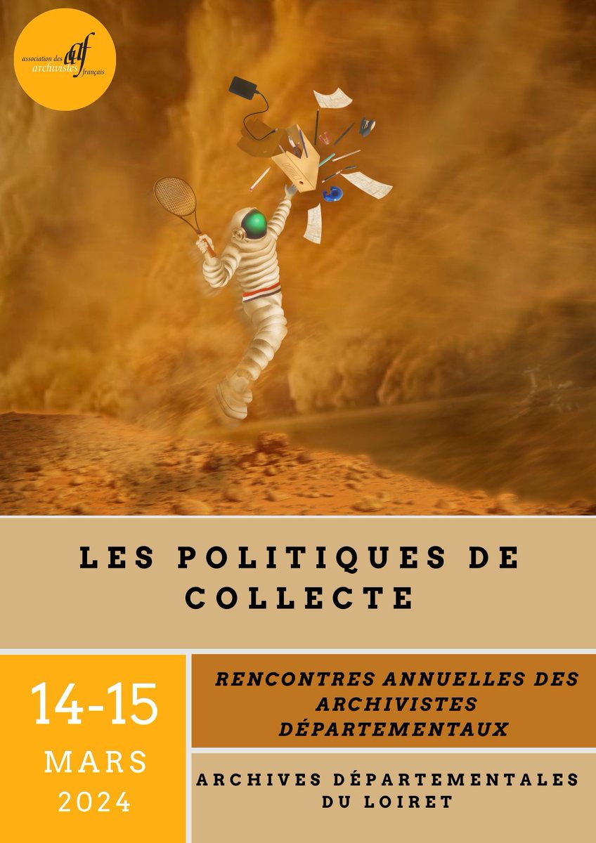 #AAFRasad2024 Les inscriptions sont ouvertes ! 
📅 14 et 15 mars 2024
📍 Archives départementales du Loiret, Orléans
❓ Les politiques de collecte 

Inscriptions, programme et modalités d’accès ⤵️
ow.ly/uttM50QsZX2
