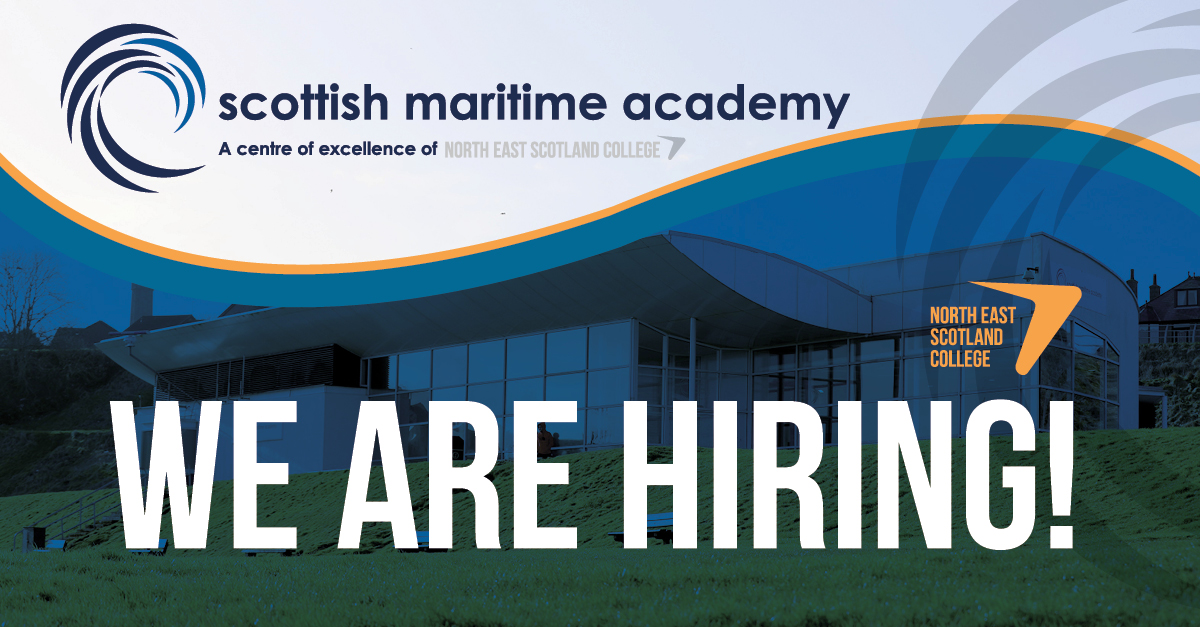 Are you an experienced seafarer looking to work ashore? Current lecturer looking for a new opportunity? Then SMA in Peterhead might be for you! Recruiting for  Lecturer in Nautical Science, 35 hours p/w, 12 weeks holiday, great pension, salary £35k-£43k with experience.