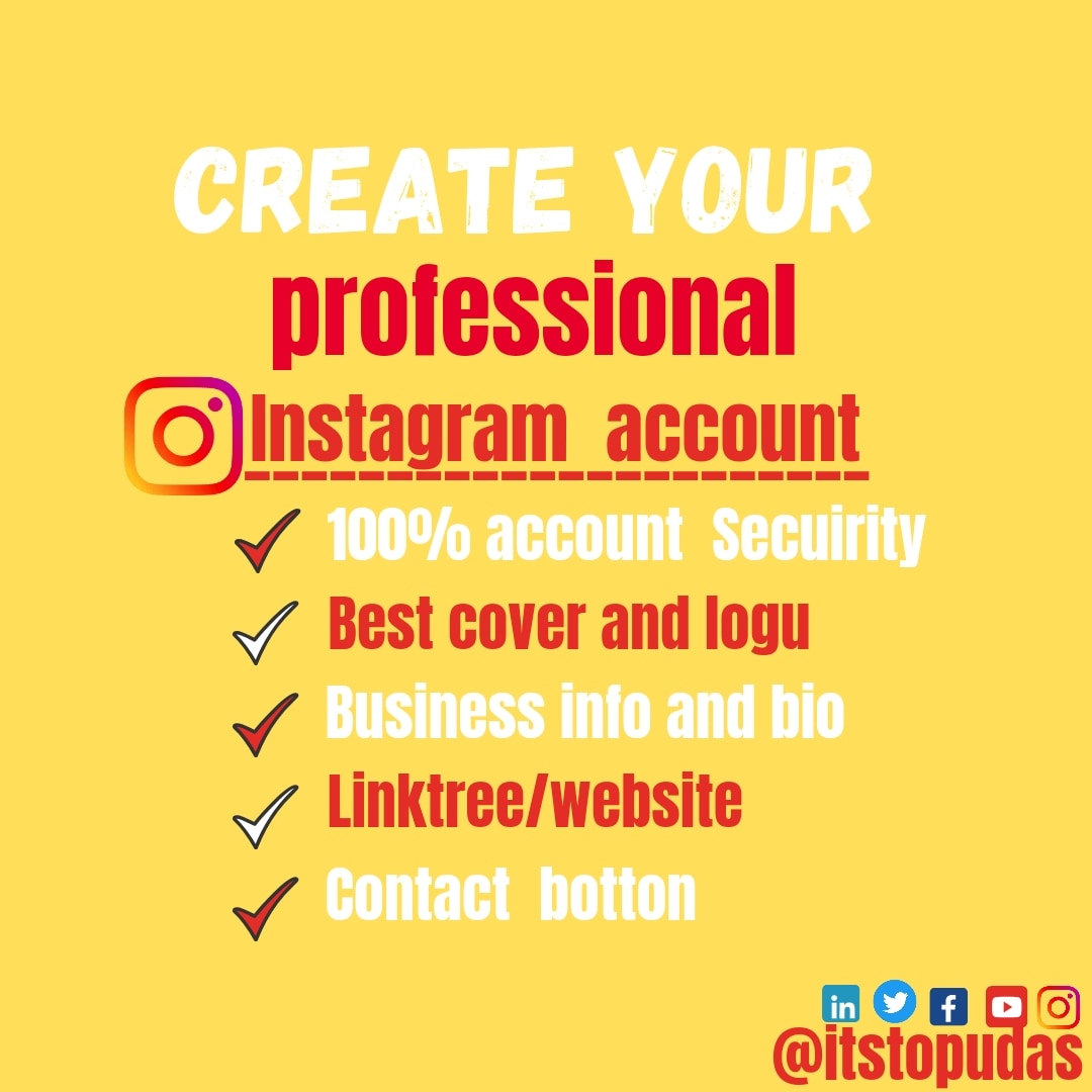 I will create your Instagram account professional.💛
Follow me on:@itstopudas
#instagram #instagramers #instagramhub #instagrammers #instagramer #instagramanet #instagramdogs #instagrammer #instagramjapan #instagramcats #instagramfitness