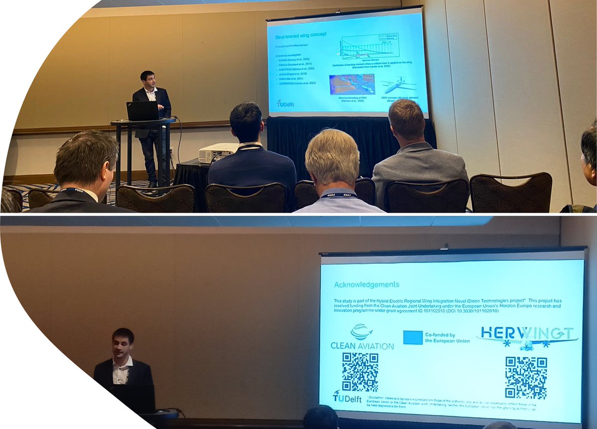 ✨The presentation of the paper📜 'Aeroelastic Tailoring Optimization of a Strut-Braced Wing for Medium Range Aircraft' by Xavier Carrillo Córcoles (TU Delft Aerospace Engineering) at the 2024 AIAA Science and Technology Forum and Exposition  ❗

 #CleanAviation #HorizonEurope