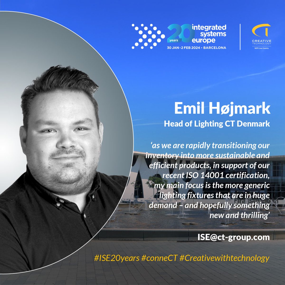 CreativeTechnol's tweet photo. Meet Eero and Emil, the dynamic duo from our Northern Europe team, who are excited to uncover the industry trends and breakthrough innovations at @ise_show.
Join the conversation and share what's capturing your attention!
#ISE20Years #conneCT #creativewithtechnology https://t.co/JfCGiW8Ici