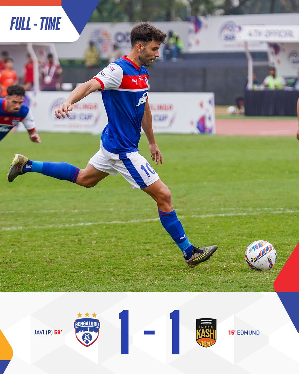 bengalurufc's tweet photo. FULL TIME in Odisha where Bengaluru have thrown the kitchen sink and more at Inter Kashi in a strong second half, but it ends all square. 1-1

#BFCIK #WeAreBFC #KalingaSuperCup https://t.co/Mr6mvjE8mY