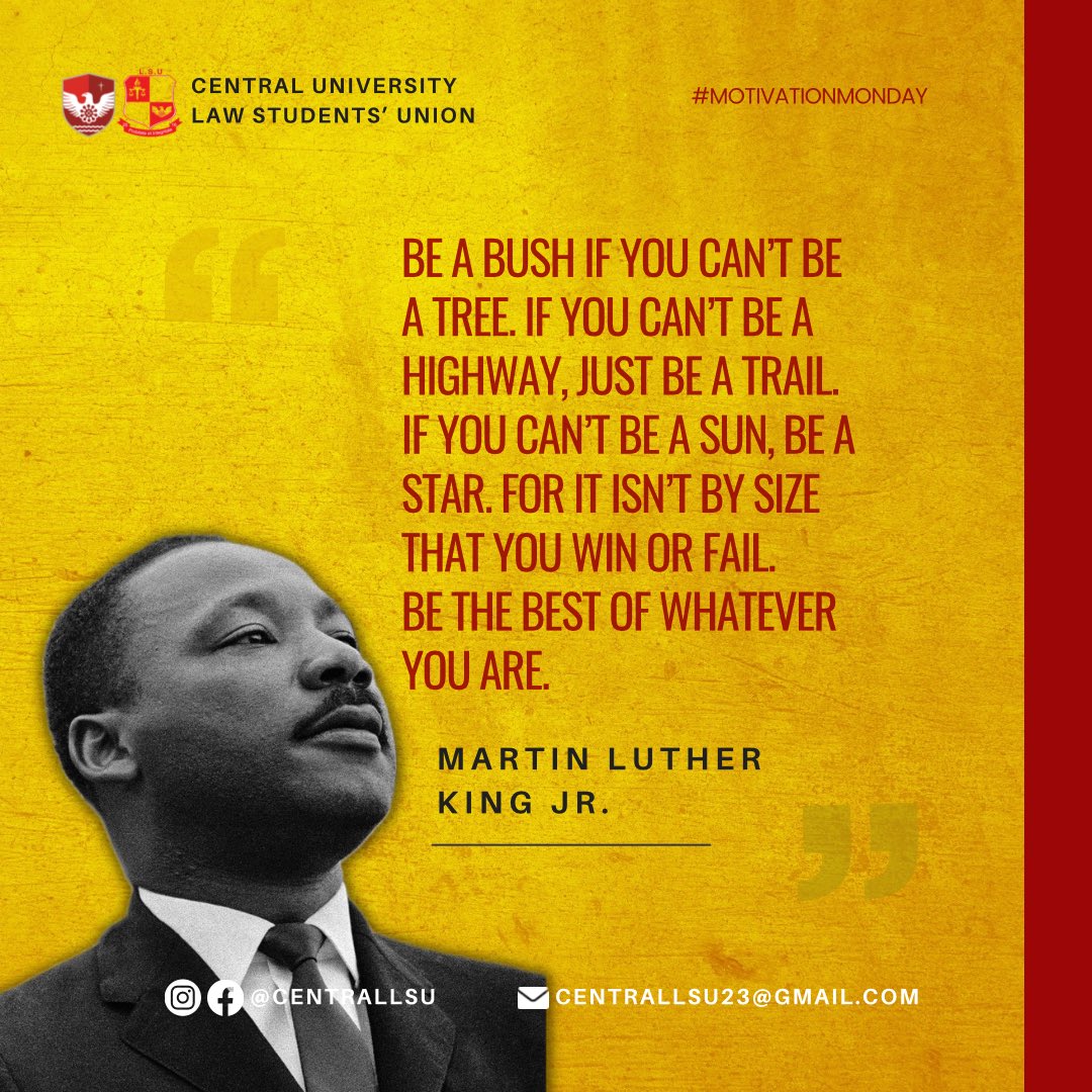 Centrallsu_'s tweet photo. If you can’t be a sun, be a star. Be the best of whatever you are.
#CentralLaw #CentralLSU #MondayMotivation https://t.co/Fh5oM1dncD