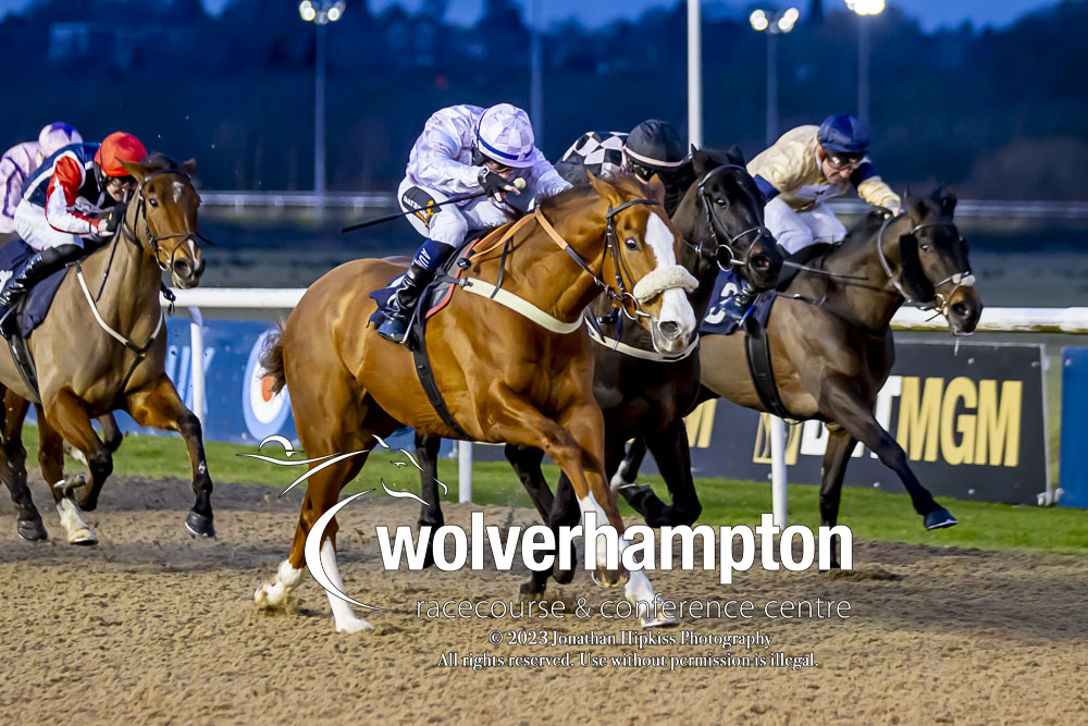 WolvesRaces's tweet photo. RACE 1 RESULT - Stay Golden With @BetMGM Safer Gambling Handicap

🥇 City Cyclone

Jockey: William Carson
Trainer: @AWCarrollracing

📸 @WolvesRacesPics

#WolvesRaces | #WOLSNR https://t.co/fgKP7PDjlm