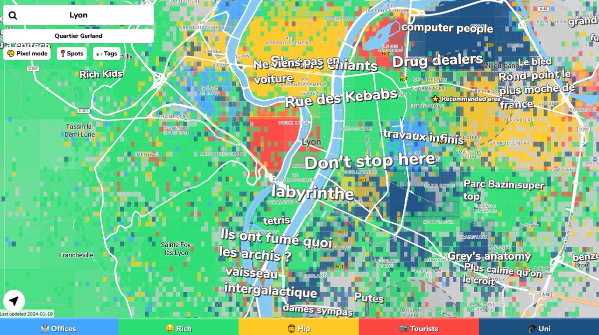 BorisMericskay's tweet photo. La démarche de #hoodmaps offre une cartographie subjective des clichés, des stéréotypes et des réalités de l'organisation spatiale des grandes villes. Un peu grincant mais souvent vrai au final ;) A explorer !
➡ https://t.co/ZNKdoAzxRK https://t.co/eDSCIKRxcT
