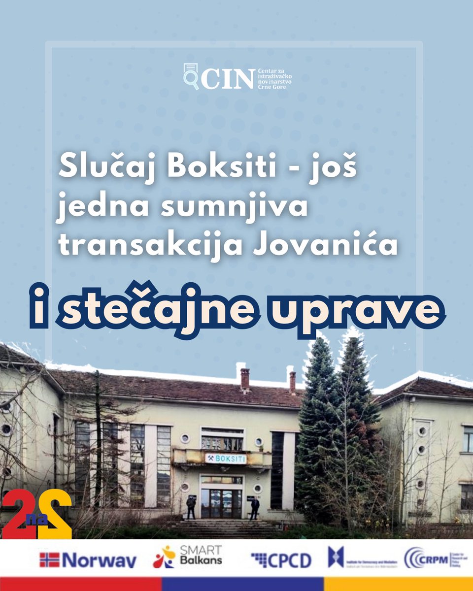 CIN__CG's tweet image. ❗️Za samo pola godine nikšićki biznismen zaradio je više od milion eura od prodaje upravne zgrade i zemljišta nekadašnjeg rudarskog giganta, koji mu je gotovo poklonila stečajna uprava.

@BalkansSmart 
@CRPMmk 

🖇Opširnije na linku cin-cg.me/slucaj-boksiti…

#cincg