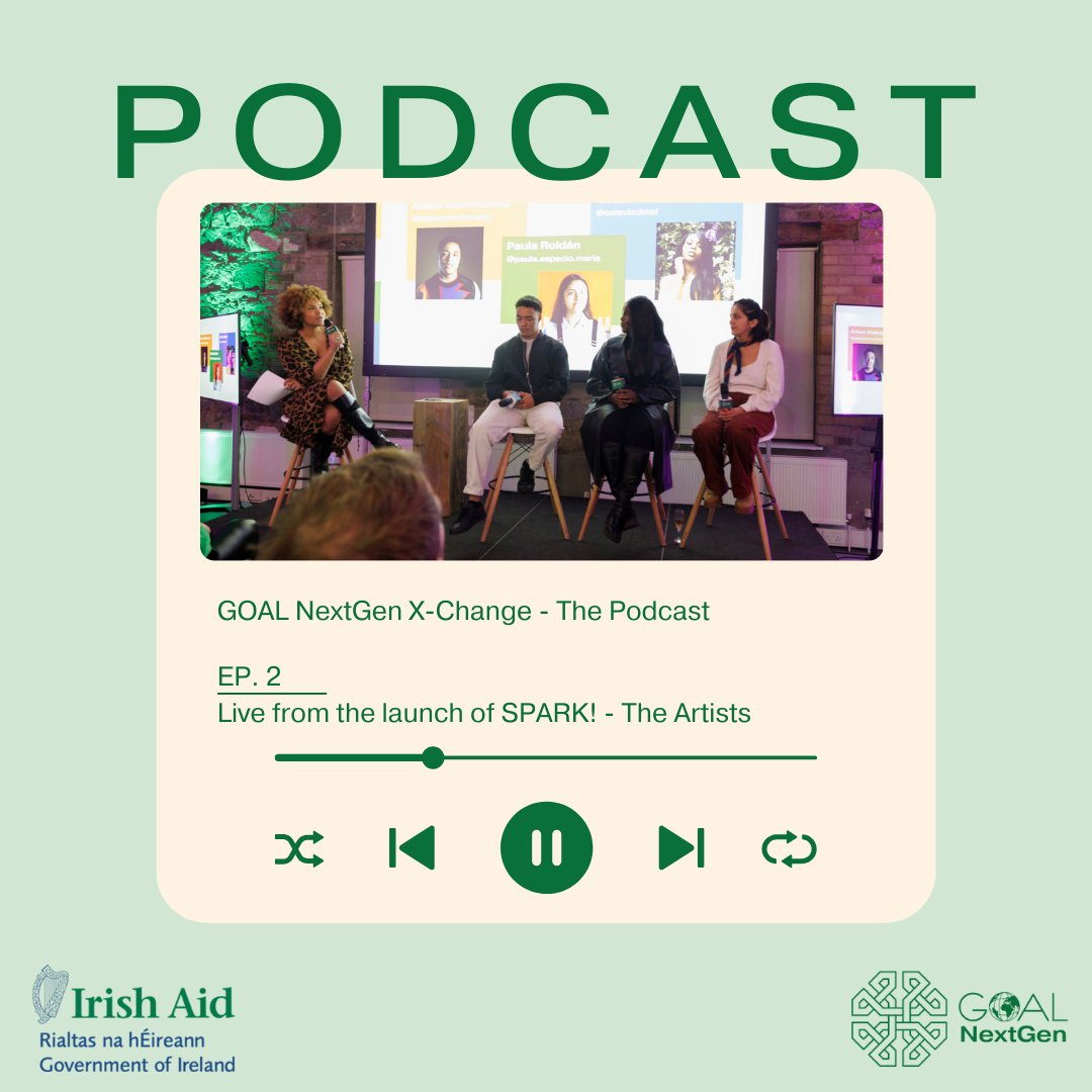 GOALNextGen's tweet photo. #NextGenXChange - The Podcast focuses on the power of art &amp; creativity to facilitate change.

Ep. 2 of the podcast, was recorded at the launch of ‘Spark’ - a project where Artists from across the globe, collaborated and shared ideas, sounds and learnings.

@GOAL_Global @Irish_Aid https://t.co/YhDBWilI3d
