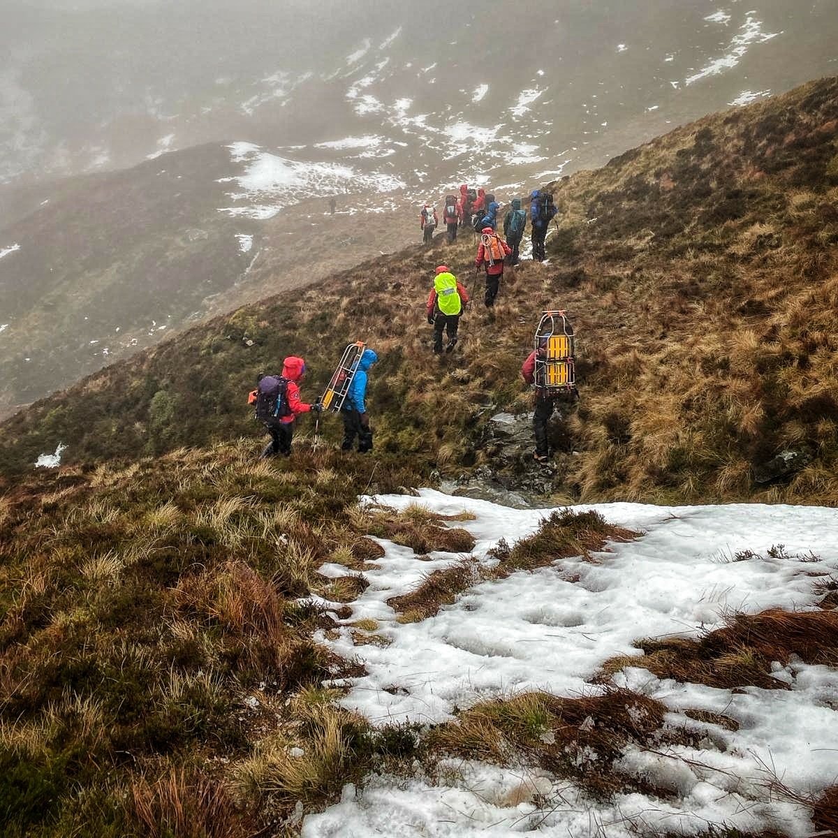 As a Mountain Rescue Team, it's essential that we train in the worst weather conditions that we can be called to work in. Yesterday gave a window of opportunity before the worst of Storm Isha arrived. #ThinkWinter