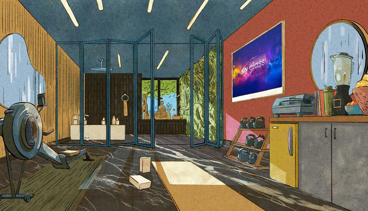Take a moment to relax in this excellent series by @luismendo, created for @thetimes in conjunction with @SkyUK . Luis was asked to ‘install’ Sky Glass devices by illustrating them within dream living spaces, as described by several public figures. Who now has decor envy?!