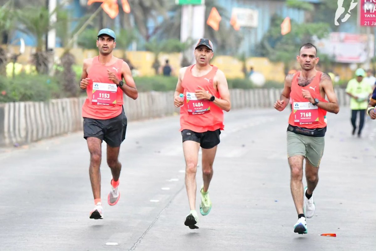 Tata Mumbai Marathon 2024 We dreamed We believed We trained As a team we did above things and happy with the outcome Proud of you guys @manjudb 2:55:02 💪 @suneelkoyi 2:51:27 @TilakDutt1 2:51:29 Myself 2:53:02 #TMM24 #StrongerTogether #runnners #teammates #joyofrunning