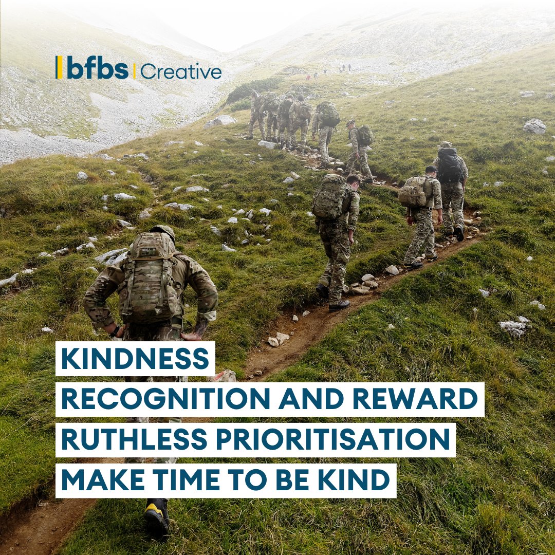 What do we need from a 'boss'? ✨ Kindness ✨ Recognition and reward ✨ Ruthless prioritisation ✨ Make time to be kind @Scruff4284 explores how people and operational effectiveness thrive when people feel valued and included. Read more here. 👉creative.bfbs.com/cheerfulness-h…