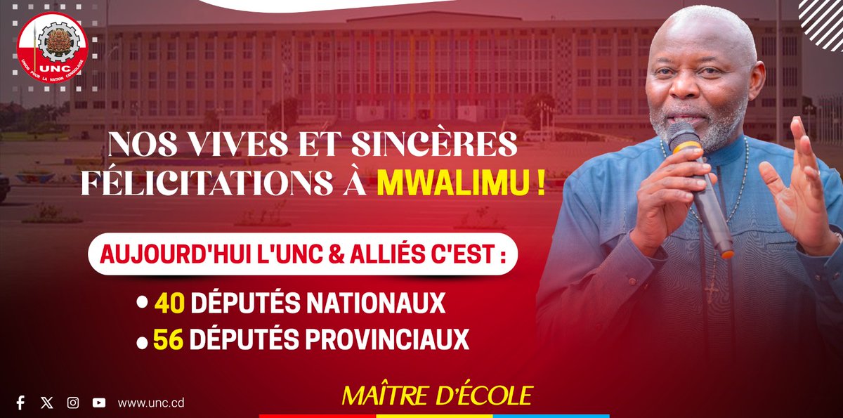 #Élections2023 #UNC
Le Maître d'école vient, une fois de plus, de nous administrer une excellente leçon de #StratégiePolitique ! #UNC VIVA ! #RDC VIVA !
