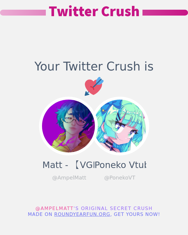 Mi Crush en Twitter es: @PonekoVT

➡️ funxgames.me/twittercrush?l…