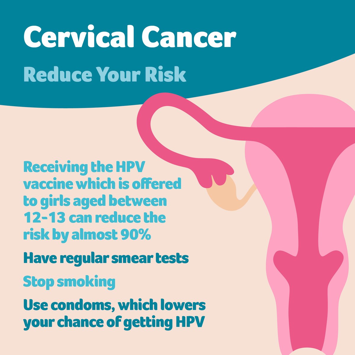 22nd– 28th January is known as #CervicalCancerPreventionWeek.

If you have any concerns, please call our nurse line on 0800 783 3339 or visit cancerfocusni.org/cancer-info/.