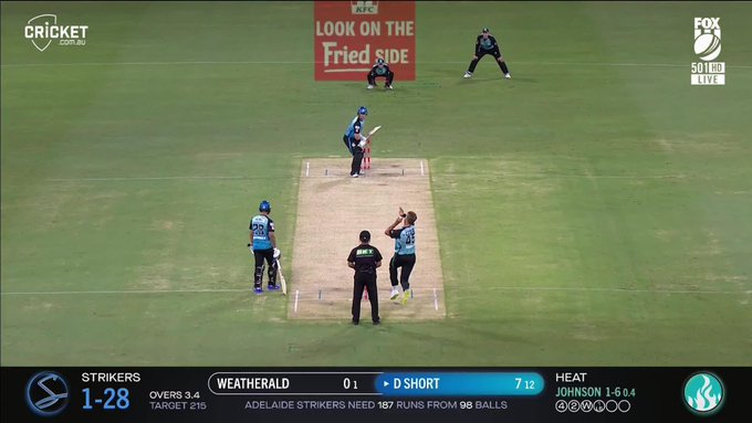 Johnson has two in the over! 🔥 Strikers on the backfoot 🚨 📹 Credits: Twitter/BBL