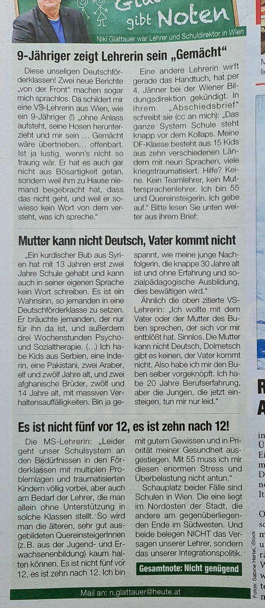 RablPeter's tweet photo. Integration real, jenseits aller Schönrederei in @Heute_at https://t.co/DoEIZrDax6