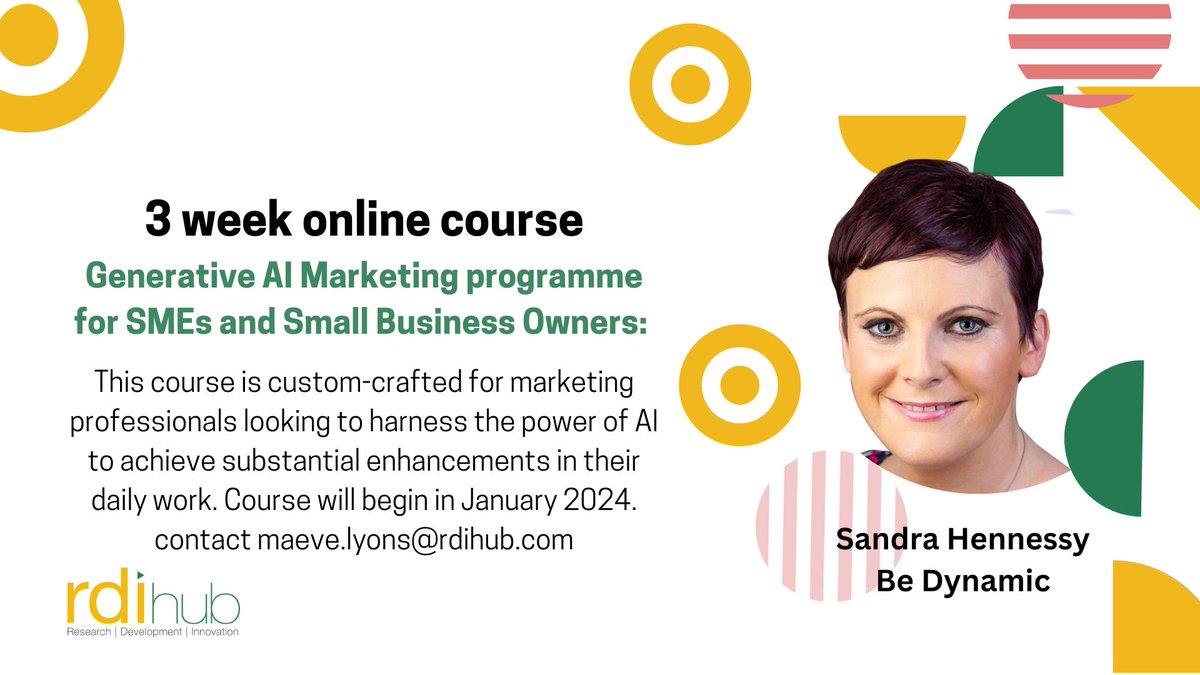 #upskill in #GenAI this January &amp; February. Learn the basics of #ChatGPT and how it will help you with planning, writing, designing...give you more time to be creative 😇check out our courses 👉rdihub.com/programmes/