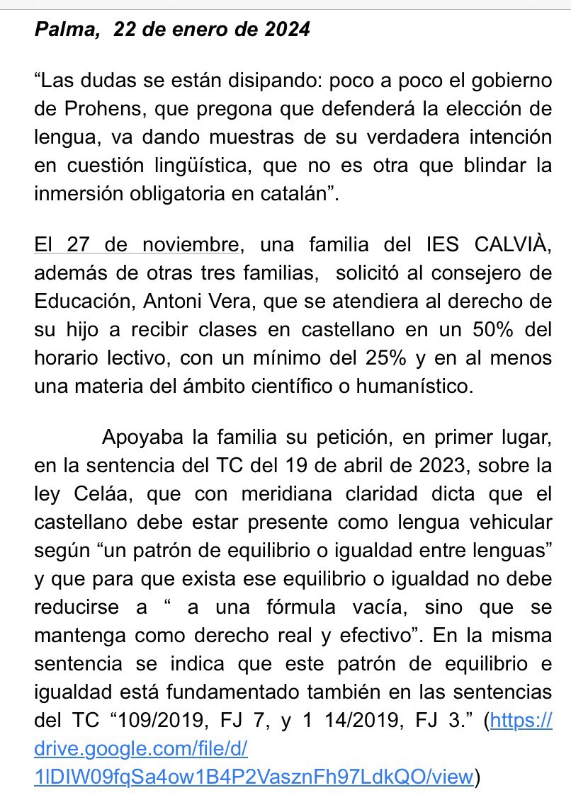 mosmovem's tweet image. El  @ppbalears cuya presidenta es @MargaProhens se opone a la solicitud de una familia que pidió recibir al menos el 25% de la enseñanza en castellano 
Mismos perros con distintos collares. Otros que se apuntan al negocio lingüístico 
@pliseducacion @ForoBaleares