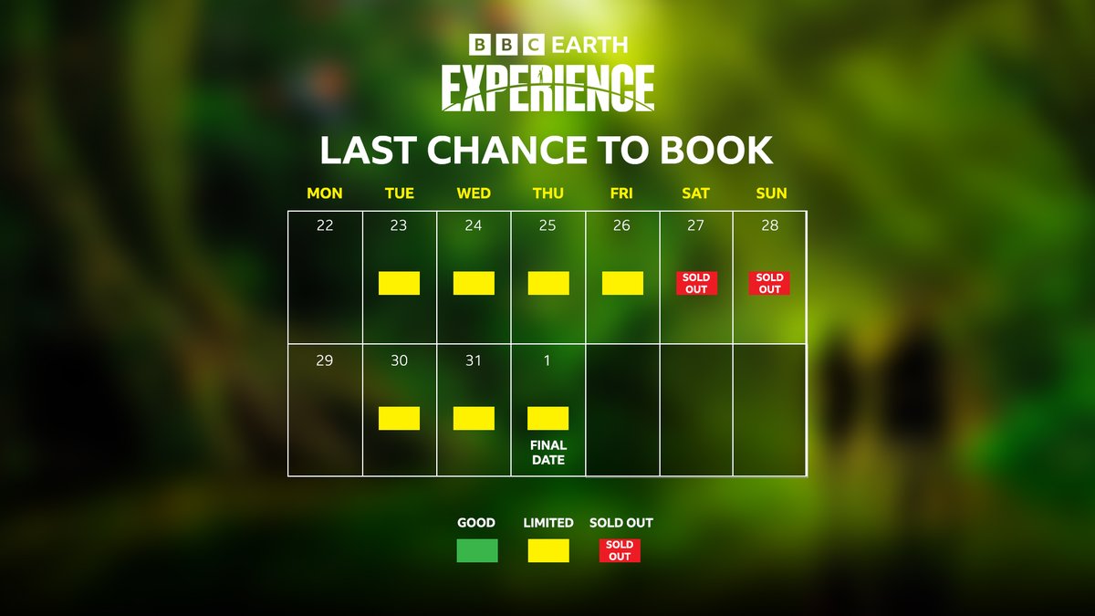 Book now for our final two weeks at the #BBCEarthExperience 🌎
 
Must end 1st February so tap the link in our bio and secure your tickets now.

#MyBBCEarthExperience #BBCEarth