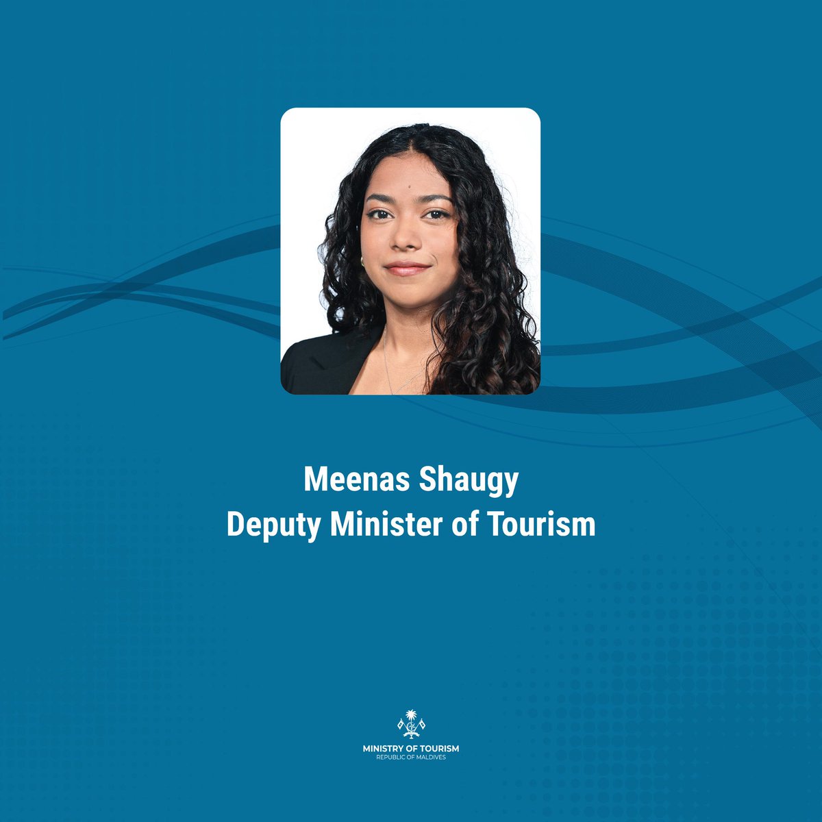 MoTmv's tweet photo. Congratulations to the newly appointed Deputy Minister of Tourism Ms. Meenas Shaugy. Welcome to the team @MoTmv https://t.co/sWSVKfEcXN