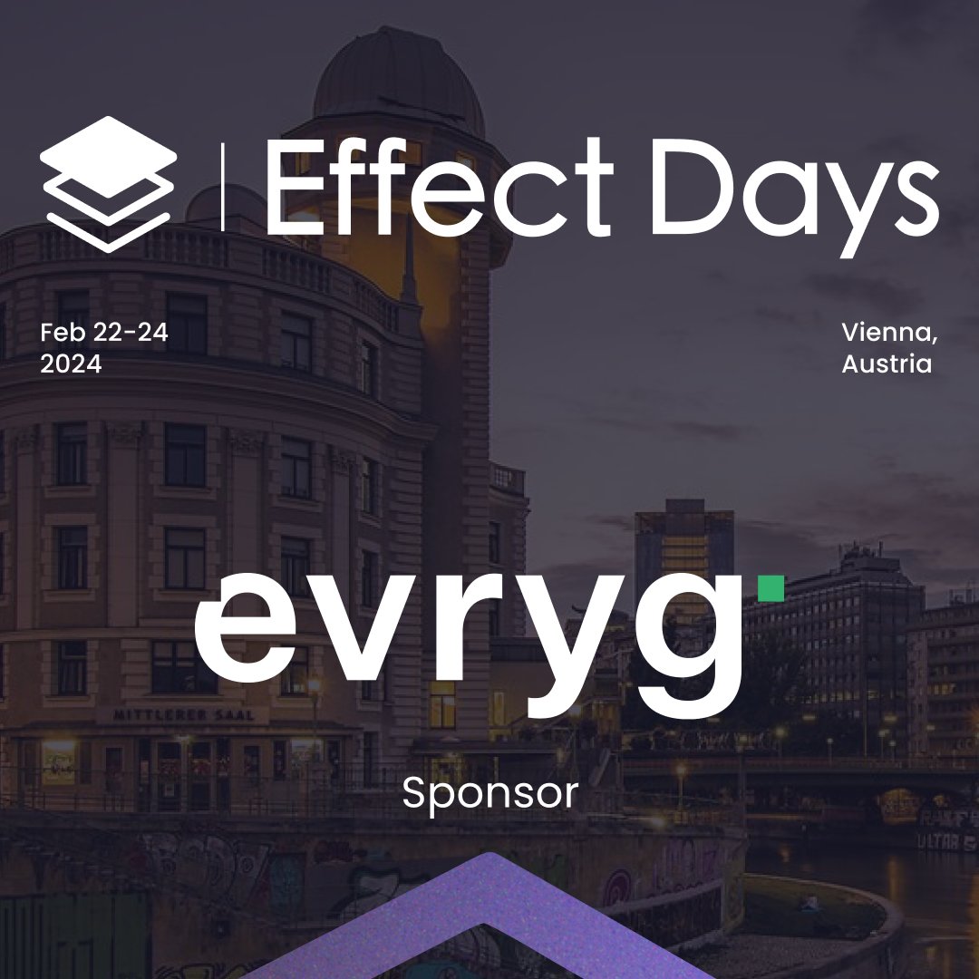 Meet Evryg, our Effect Days sponsor – a top-tier consulting firm that brings product, organizational, and technical excellence to businesses. They've successfully used Effect in production for 2 years! Big thanks to @jbmusso & the entire team! 👉 evryg.com