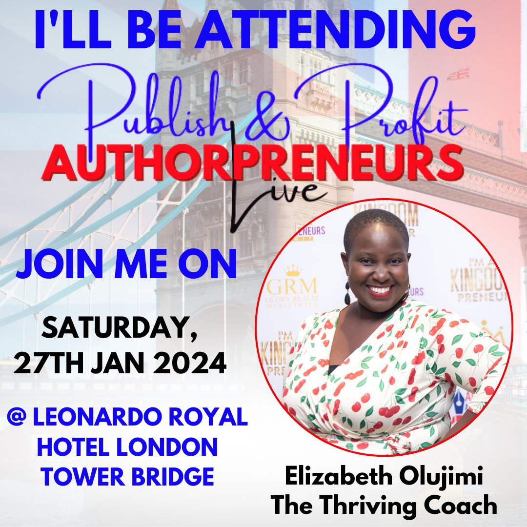 One of the things on my vision board this year is to write, publish and launch my book so I'm excited to be attending the Publish & Profit Authorpreneurs Live this Saturday. 

#WritingJourney #AuthorJourney  #publishingevent  #goals2024 #getstartedonyourbook #TheThrivingWoman