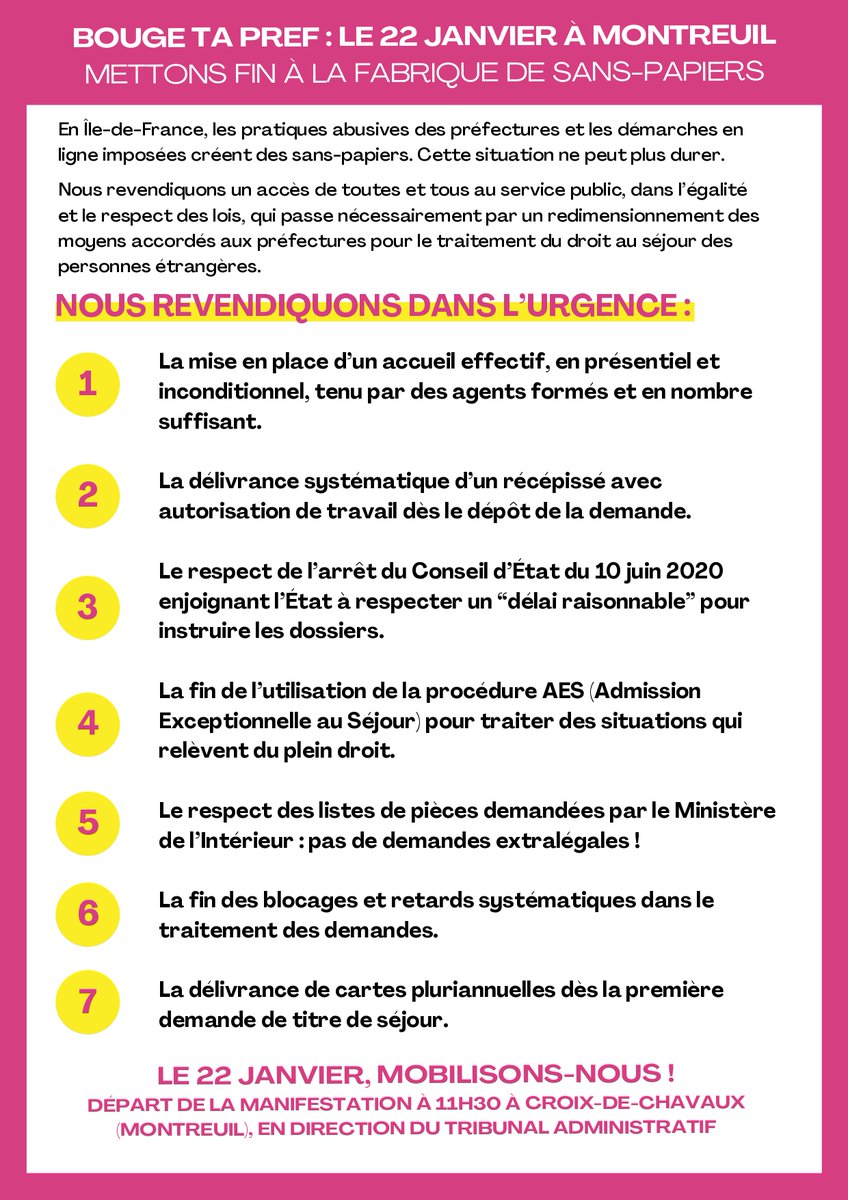 📢Action collective : Mettons fin à la fabrique de sans-papiers! Les organisations de Bouge ta pref dénoncent les pratiques abusives des préfectures et les démarches en ligne imposées créant des situations d'exclusion, de rupture et de négation des droits insupportables! 1/2