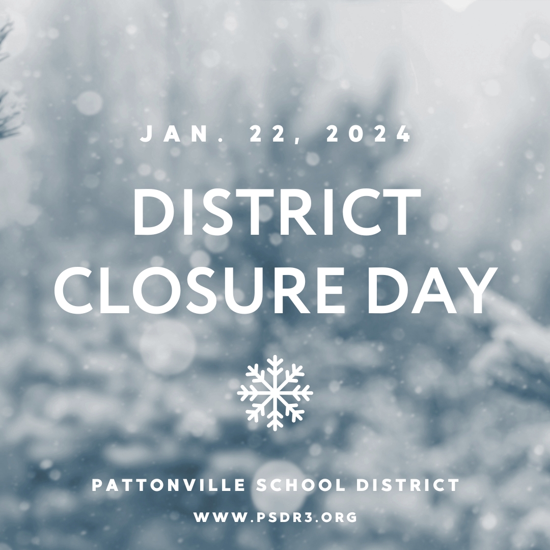 The Pattonville School District is closed and school is canceled today, Monday, Jan. 22 due to inclement weather and icy road conditions in the area. Today is an inclement weather day for students; no virtual learning will take place.