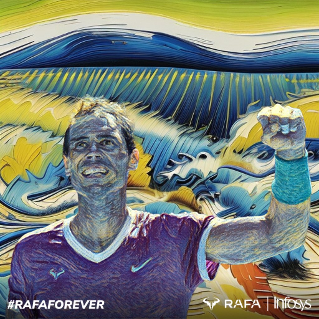 'Rafa Forever' 👑 I love the sound of that! ¡Vamos Para Siempre! ❤
P.S Rafa art is Chef's Kiss 💋 
#RafaForever #InfosysxRafa #ChampionsEvolve #RafaNadal