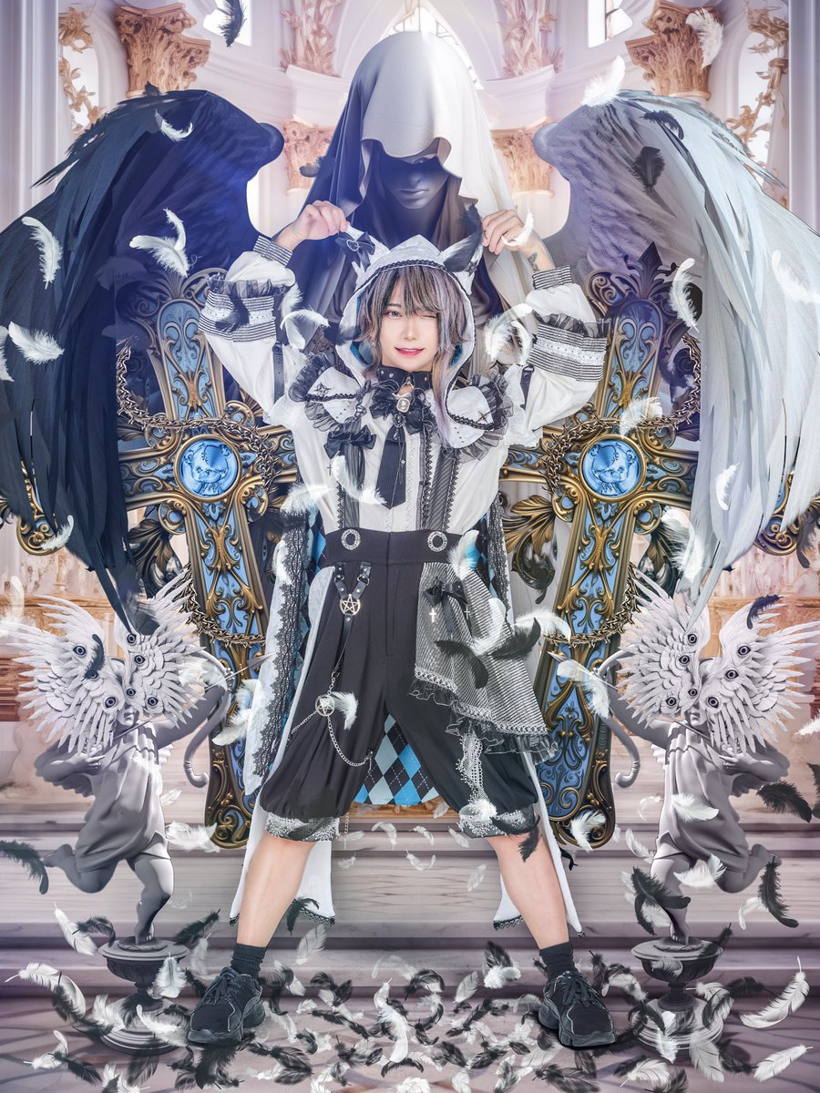 XPIA_info's tweet photo. 【新アーティスト写真公開】

✟ ないちくん (@brdr_Naichick )
✟ 担当カラー 水色

『 あなたはないちくんを信仰しますか？ 』

#ベアードアード https://t.co/NMvFCwTjOS