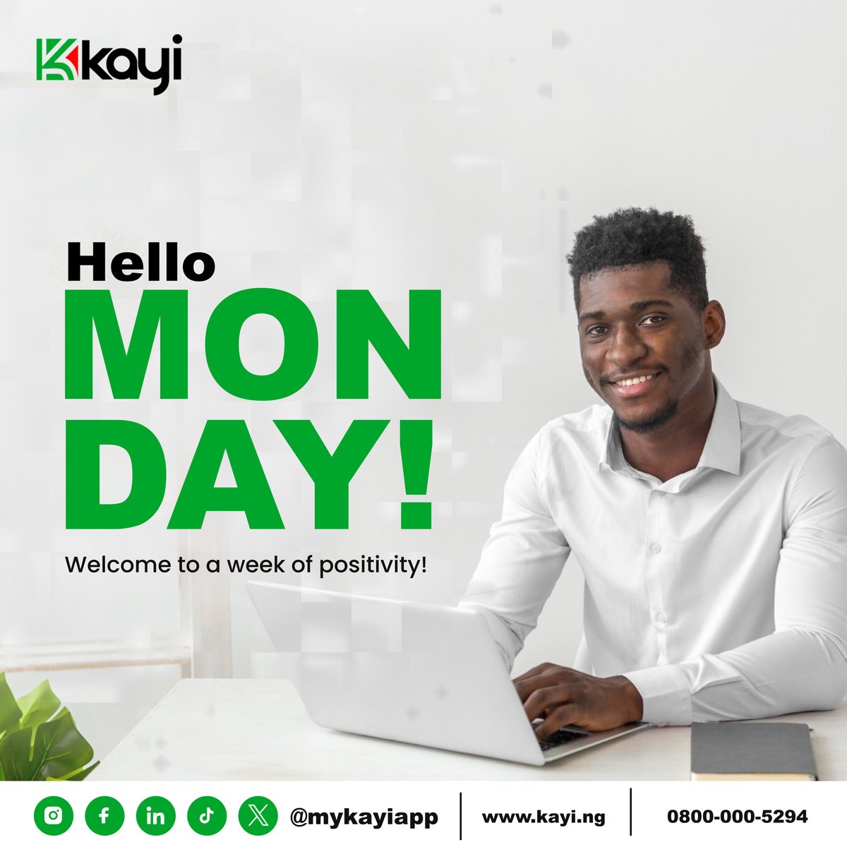 Hello, Monday! 🌈💪 Let's kickstart the week with positivity. Remember, every step you take today brings you closer to your dreams. 

#Mondaymotivation
#positivevibe
#Takethatstep
#Mykayiapp
#Kayiway