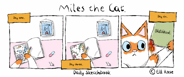 Words8Pictures's tweet photo. COMIC
Miles the Cat
'Daily Sketchbook'
https://t.co/zpVrNohaBP
#IllustrationFeatures #illustrating #EllRose #sketchbooks #Comic #Illustrating https://t.co/2yFSPAQNTT