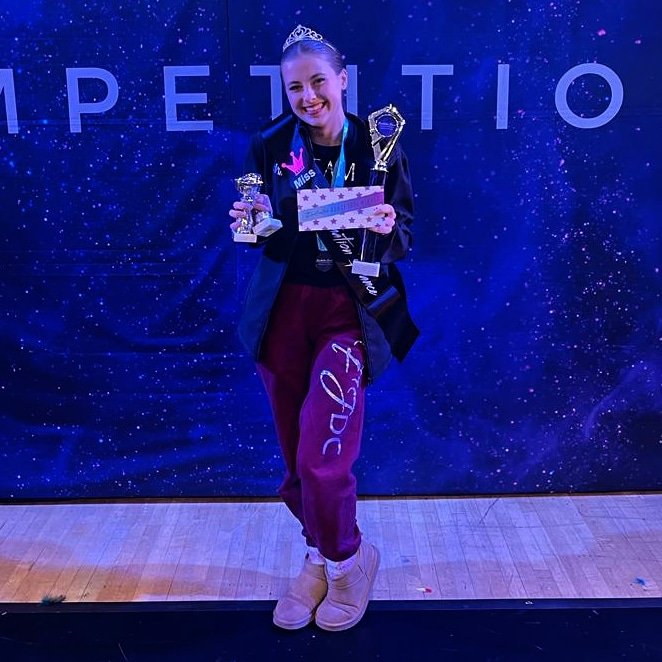 OfficeDad71's tweet photo. Incredible weekend of dance for @MairwenThomas at the Destination Dance Wales comp - she qualified for international finals for ballet and jazz solos, was named Miss Destination Dance, *and* scouted as a Dance Idol
.@AddGorffYGBM .@DawnsYGBM https://t.co/O8OFbmlbFo