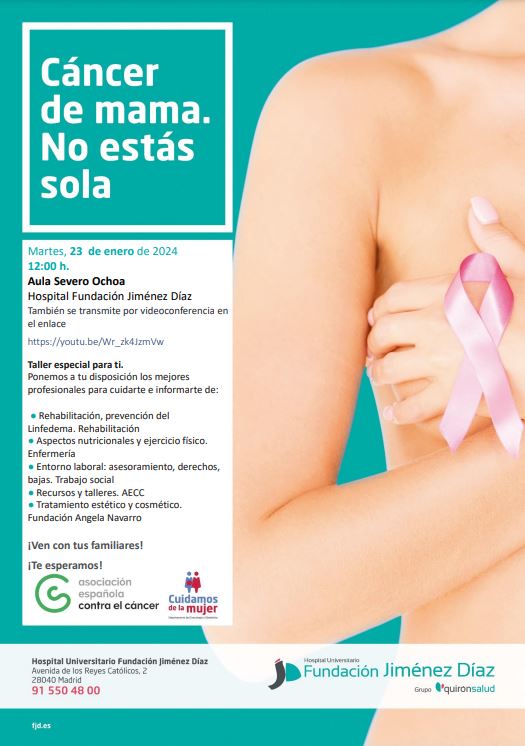 #Agenda📅 Mañana organizamos una nueva sesión de nuestro taller "No estás sola" dirigido a pacientes con #cáncer de mama. ¡Anímate y participa!