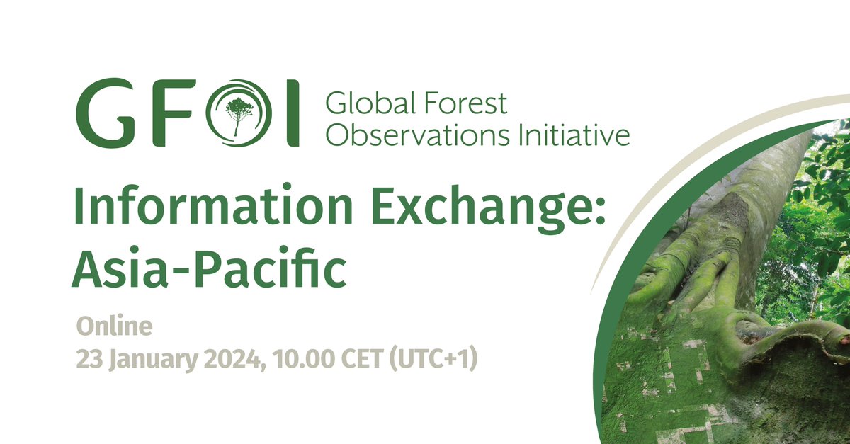 🌏 Be sure to join the Asia-Pacific Information Exchange tomorrow at 10.00 CET on national forest monitoring systems and associated emissions measurement, reporting and verification procedures! 👉 Join the discussion: bit.ly/3Nxt947 #ForestMonitoring #GFOI #AsiaPacific