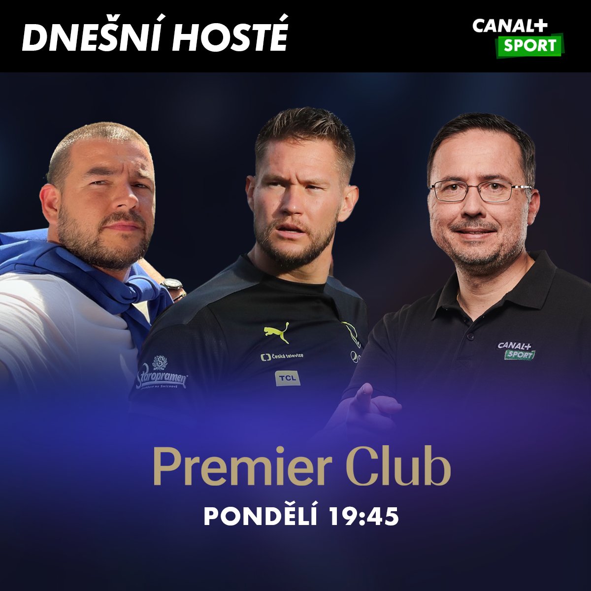 #PremierClub začíná dnes výjimečně už v 19:45 a přinese i jeden zajímavý návrat. 🧤 

Do naší fotbalové šatny totiž dorazí reprezentační brankář <a href="/vaclos31/">Tomáš Vaclík</a>! Vedle něho usednou naproti moderátorovi <a href="/MatLukac/">Matúš Lukáč</a> i Julo Turček z <a href="/futbalovyvar/">VAR Podcast</a> a redakci CANAL+ Sport zastoupí <a href="/hosekj/">Jiří Hošek</a>. 💬