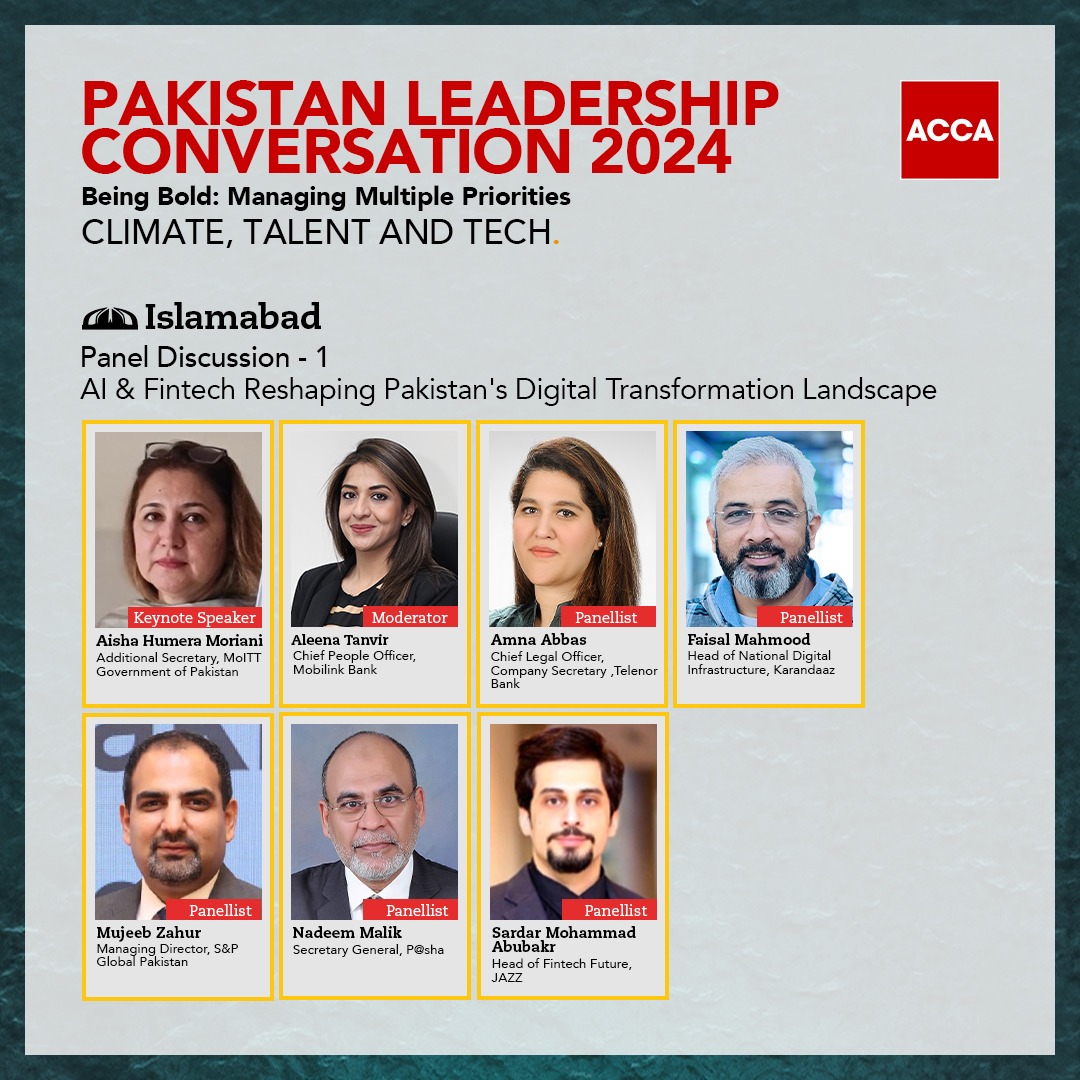 Join us for insightful panel discussion on 'AI & Fintech Reshaping Pakistan's Digital Transformation Landscape' at the prestigious Pakistan Leadership Conversation 2024 in Islamabad on 25 January. Tune in for a captivating conversation via our live stream on Facebook and LinkedIn