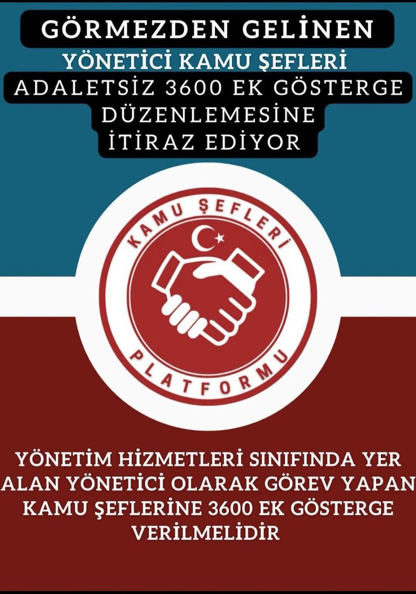 🇹🇷Benim İlkem Önce Ülkem Diyen…
🇹🇷Devletine Sadık Görevine Aşık #KamuŞefleri 
👁️‍🗨️3600 Ekgösterge
👁️‍🗨️Özel Hizmet Tazminatı Eşitliği
👁️‍🗨️Ek Ödeme Oranlarında Artış bekliyor..
<a href="/RTErdogan/">Recep Tayyip Erdoğan</a> <a href="/memetsimsek/">Mehmet Simsek</a> <a href="/isikhanvedat/">Prof. Dr. Vedat Işıkhan</a> <a href="/AvOzlemZengin/">Av. Özlem Zengin 🇹🇷</a> <a href="/akbasogluemin/">Av. M.Emin AKBAŞOĞLU 🇹🇷</a> <a href="/_aliyalcin_/">Ali YALÇIN</a> <a href="/OnderKahveci/">Önder Kahveci</a> 
Pts5