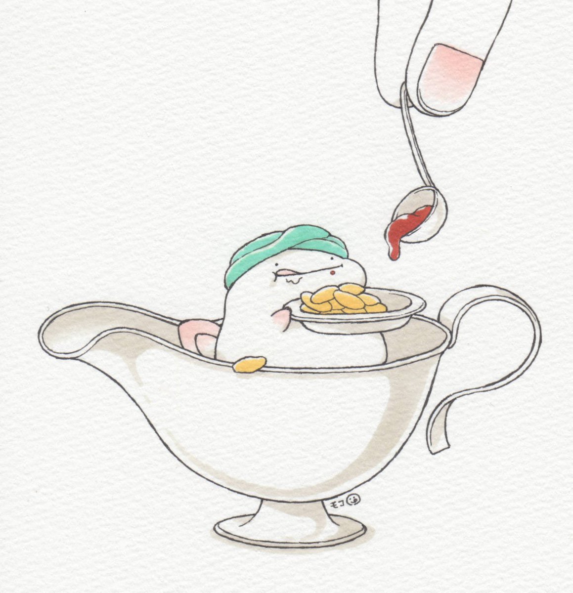 「くださいな  #カレーの日」|モコ@うおマロ漫画更新中です！のイラスト