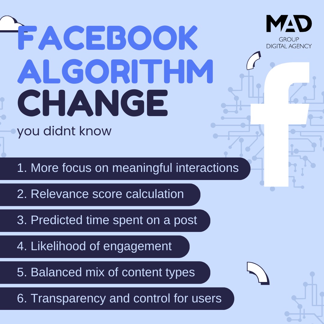 Navigating the digital landscape just got a makeover! 🔄✨ The 2024 Facebook algorithm change is the secret sauce you didn't see coming.  

#FaceBookUpdate2024 #Algorithm #DigitalMedia #SocialMedia #Madgroup #AlgorithmUpdate #SocialMediaShift