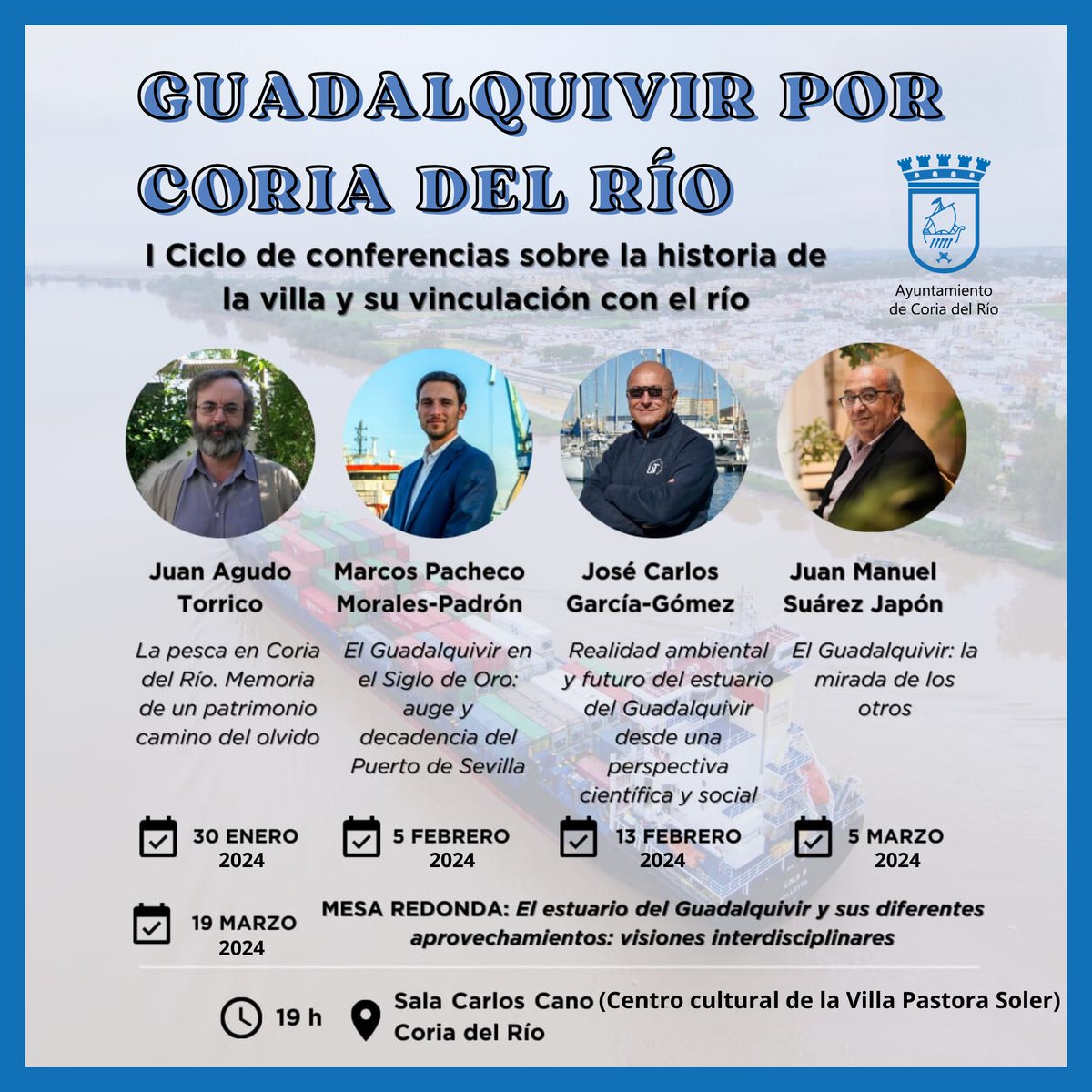 🌊✨ ¡Descubre la historia que fluye entre Coria del Río y el Guadalquivir! 🏰📜 ¿Curioso sobre el pasado, presente y futuro de Coria del Río y el Guadalquivir? ¡Esta es tu oportunidad! 🚀 Organizado por el Ayuntamiento de Coria del Río y Marcos Pacheco Morales-Padrón.