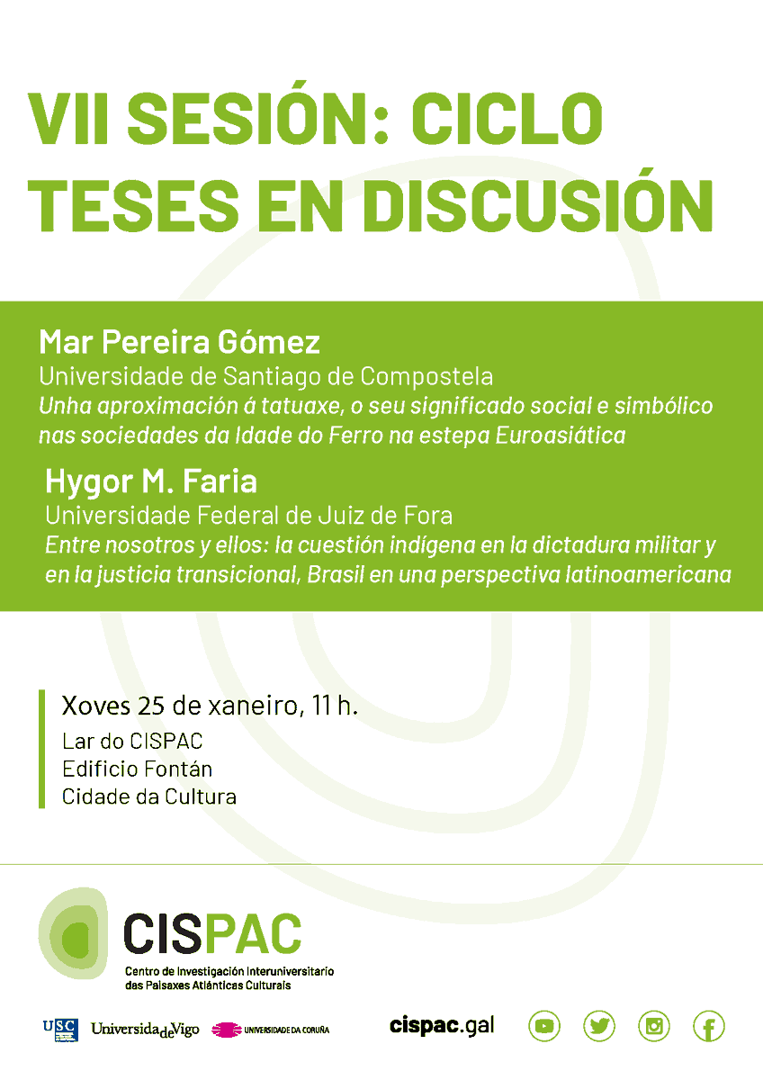 CISPAC_gal's tweet photo. #Actividade VII Sesión: ciclo de teses en discusión
Mar Pereira Gómez (@eco_past e @UniversidadeUSC) e Hygor M. Faria (@UFJF_)
📅 Xoves 25 de xaneiro, 11h
📍Lar do CISPAC, Edificio Fontán,@CidadedaCultura
https://t.co/Mfk8DkHTix https://t.co/b42rhaEJpH