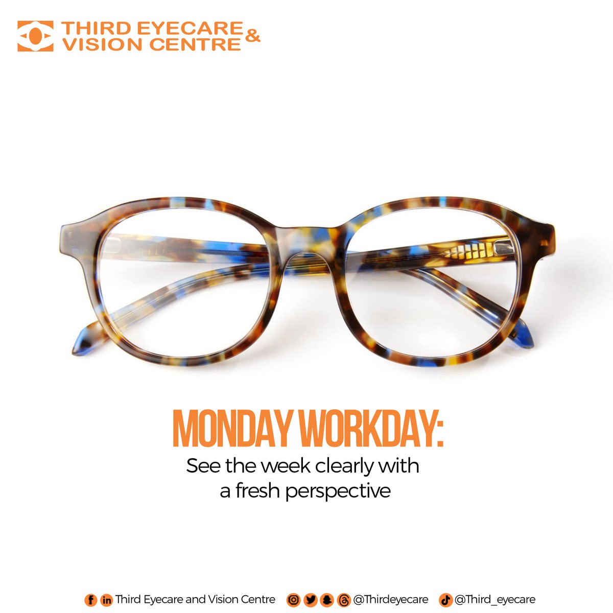 Monday Workday: See the week clearly with a fresh perspective. #thirdeyecareandvisioncentre #besteyeclinicinghana #Newyear #Welcome #Newframes #eyecare #Eyewear #Eyefashion #January2024