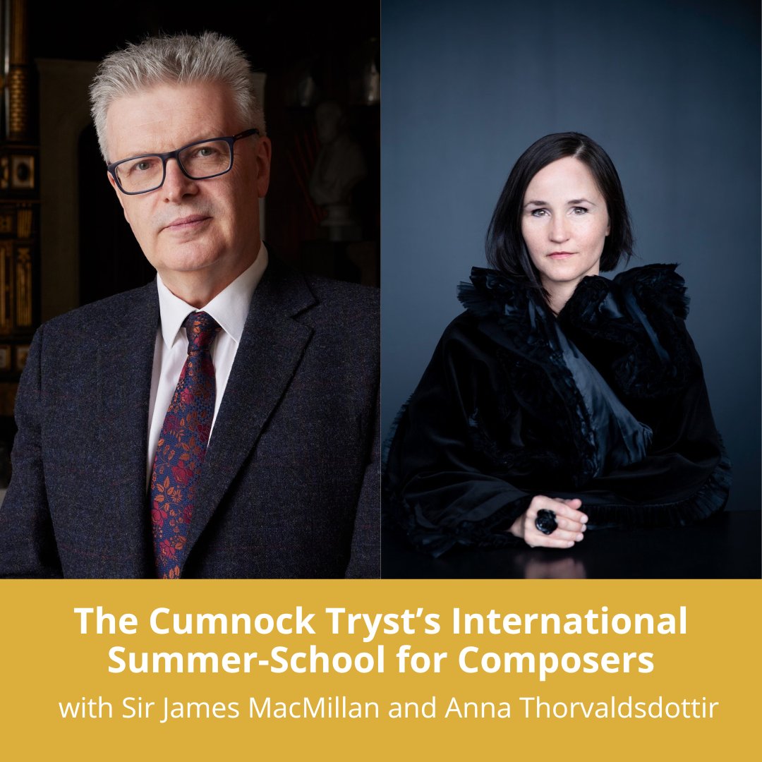 We are thrilled to announce our first International Summer-School for Composers!🎼 Running from Sunday 4 – Saturday 10 August 2024 eight successful composers will get the rare opportunity to work with Sir @jamesmacm and composer @annathorvalds Read more: thecumnocktryst.com/international-…